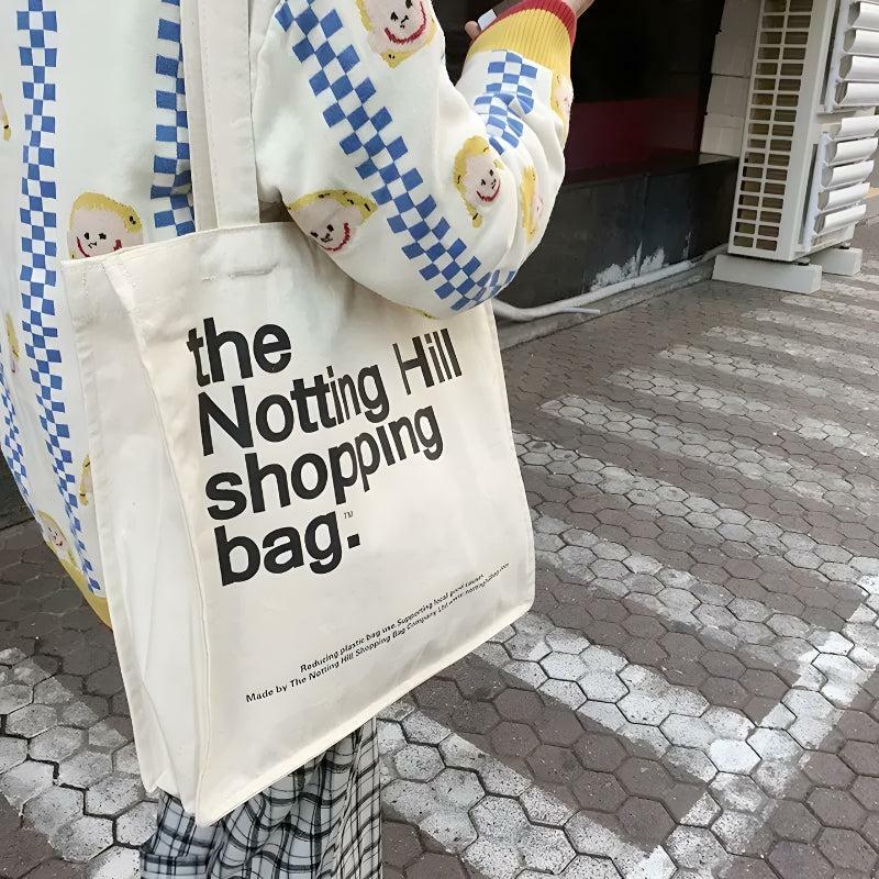 Notting Hill Y2K Canvas Tote Bag - Retro 90s Fashion Essential