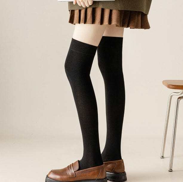 Over Knee Dark Academia Socks for Y2K Grunge and Retro Summer Outfits