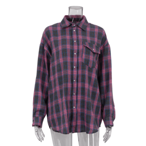 Oversized Pink Plaid Shirt - Y2K Grunge Style for Effortless Summer Vibes