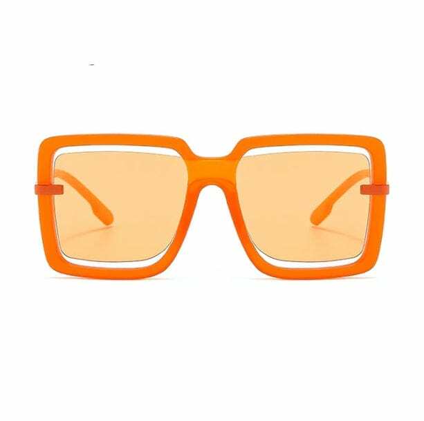 Oversized Y2K Retro Square Glasses for Summer and 90s Party Outfits