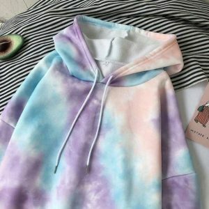 Pastel Clouds Y2K Hoodie: Trendy Summer Outfit for Retro Vibes