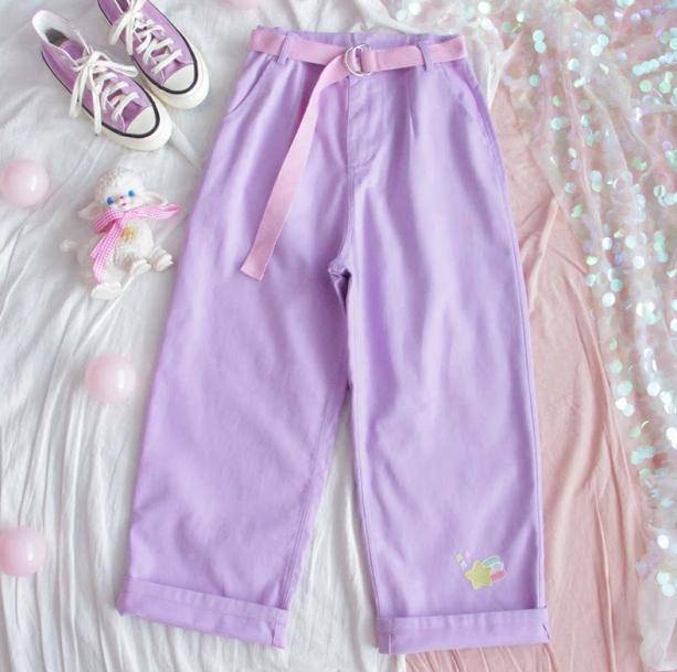 Pastel Lavender Y2K Pants for Trendy Summer Outfits and Retro Vibes