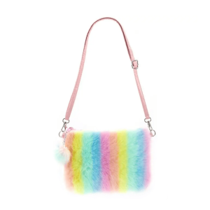 Plushy Rainbow Handbag - Y2K Aesthetic for Summer Outfits & Parties