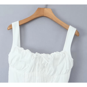 Pure White Y2K Summer Dress - Retro 90s Style for Effortless Chic