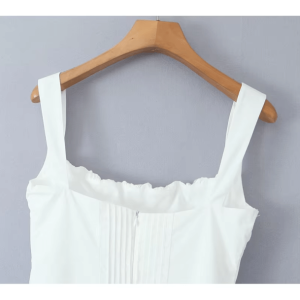 Pure White Y2K Summer Dress - Retro 90s Style for Effortless Chic