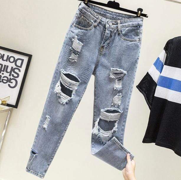 Ripped Vintage Style Jeans for Y2K Grunge and 90s Fashion Lovers