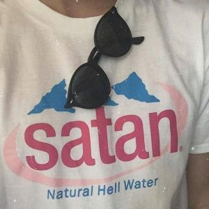 Satan Natural Hell Water T-Shirt - Y2K Grunge Style for Summer Vibes