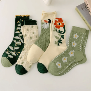 Set of 5 Y2K Fairycore Socks for Retro Summer Outfits and Grunge Style