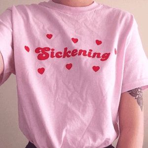 Sickening Aesthetic Y2K Baby Tee for Retro Summer Vibes and Grunge Fits