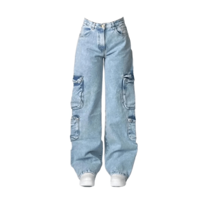 Sky Blue Y2K Grunge Jeans for Trendy Summer Outfits