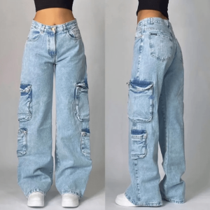 Sky Blue Y2K Grunge Jeans for Trendy Summer Outfits