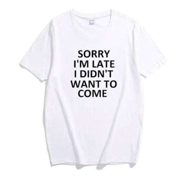 Sorry I'm Late Y2K Graphic Tee - Retro 90s Style Summer Top