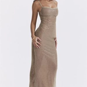 Sparkle Sequined Y2K Maxi Dress for Glam Summer Parties and Events