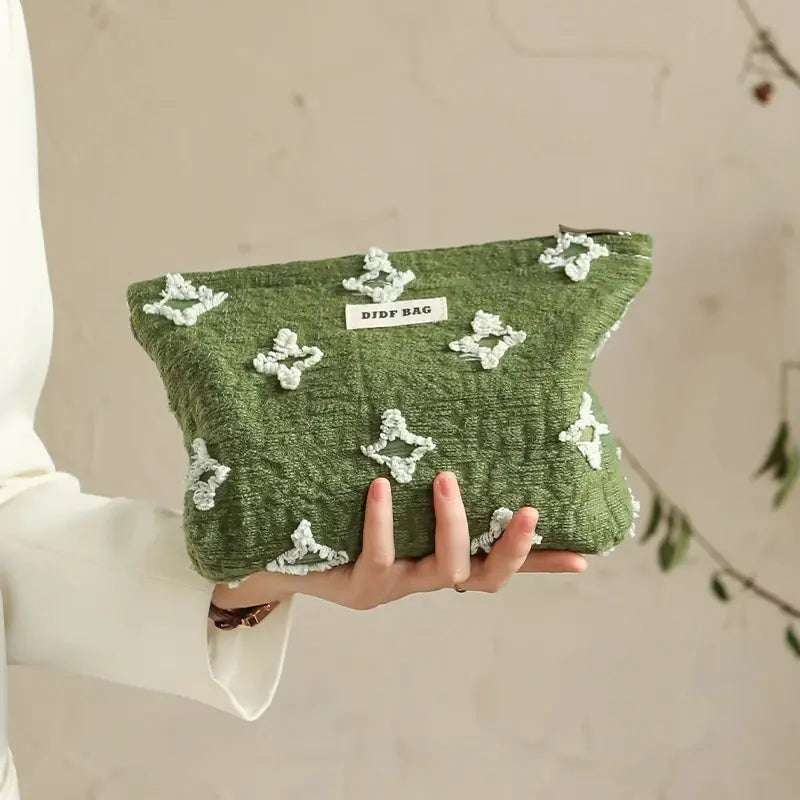 Tasseled Star Embroidered Makeup Bag - Y2K Fashion Essential for Summer