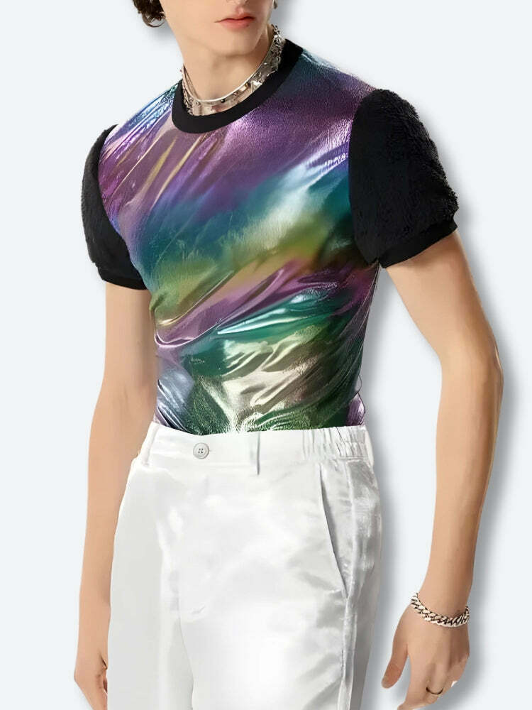 Trendy Hologram Top for Y2K Summer Outfits & 90s Party Vibes