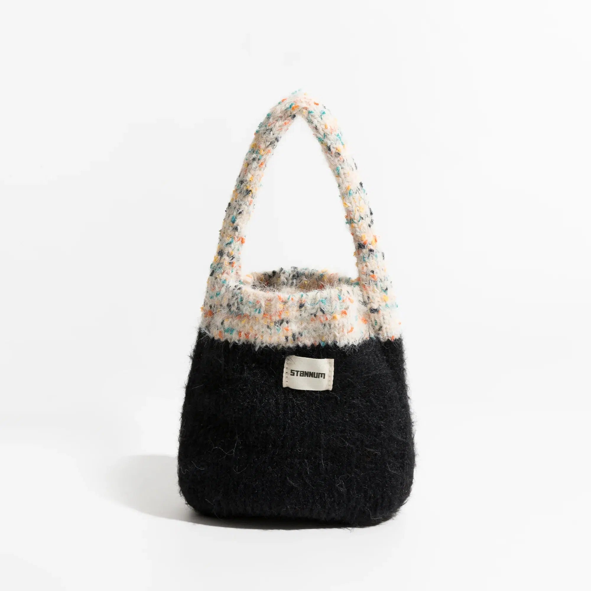 Trendy Multicolor Knitted Bucket Bag for Y2K Summer Outfits