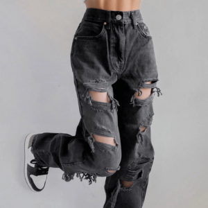 Trendy Ripped High Waist Jeans for Y2K Summer Outfits & 90s Vibes