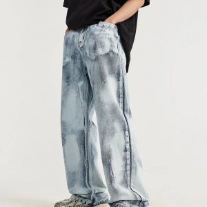 Trendy Y2K Acid Wash Jeans for Retro Summer Outfits & Grunge Vibes