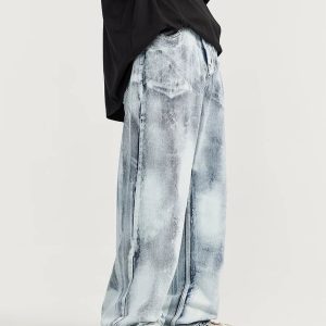 Trendy Y2K Acid Wash Jeans for Retro Summer Outfits & Grunge Vibes