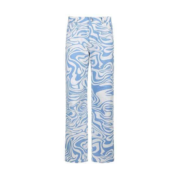 Trendy Y2K Aesthetic Wavy Pants for Summer Vibes and Retro Style