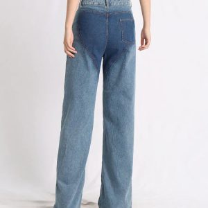 Trendy Y2K Cut Out Denim Jeans for a Chic Summer Look