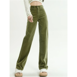 Trendy Y2K High Waist Corduroy Pants for Retro Summer Outfits