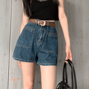 Trendy Y2K High Waisted Shorts for Summer: Retro 90s Grunge Vibes