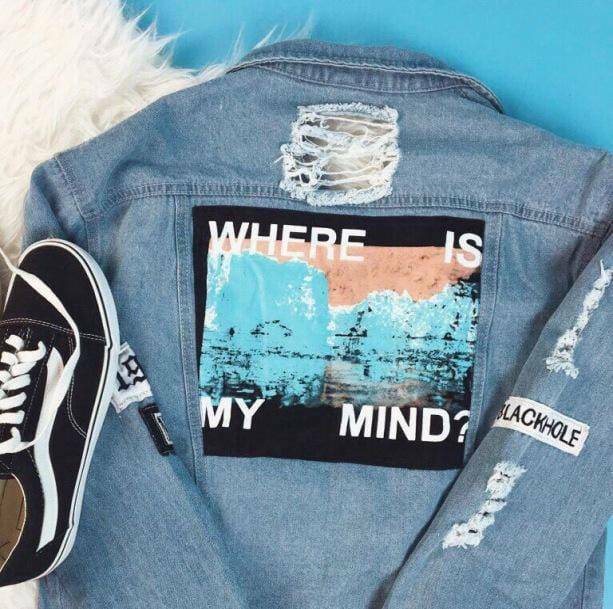 Where Is My Mind Y2K Jean Jacket - Retro Grunge Style for Summer