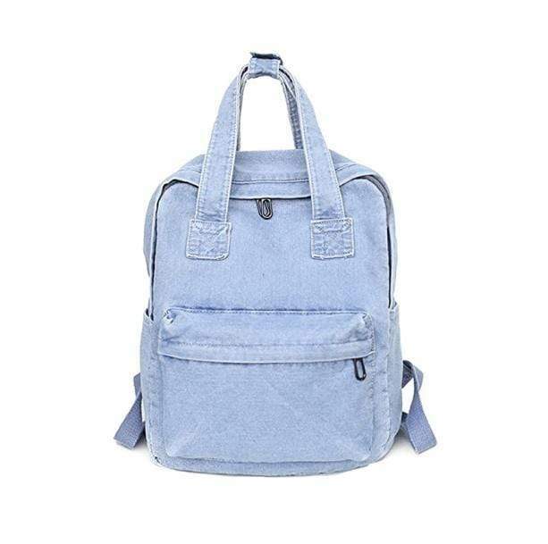 Y2K Aesthetic Denim Backpack for Retro Summer Outfits and Grunge Style