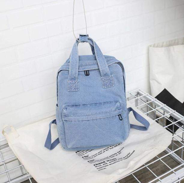 Y2K Aesthetic Denim Backpack for Retro Summer Outfits and Grunge Style