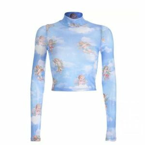 Y2K Angel Top: Trendy Summer Outfit for Retro Vibes and Grunge Style