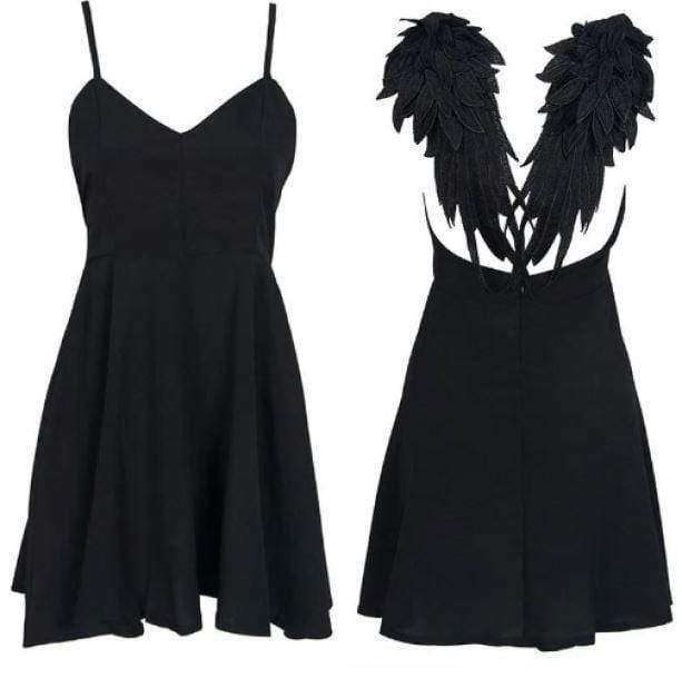 Y2K Angel Wings Dress - Retro Summer Outfit for a Chic Y2K Vibe