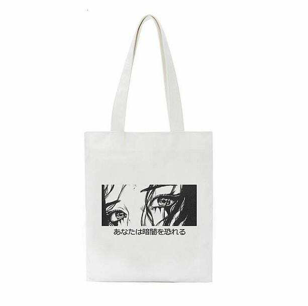 Y2K Anime Eyes Tote Bag - Retro Style for Summer Outfits & Parties