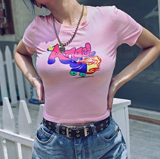 Y2K Baby Girl Tee: Retro 90s Fashion for Trendy Summer Outfits