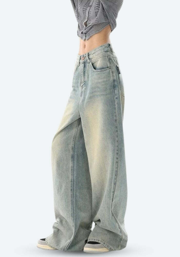 Y2K Baggy Denim Jeans: Retro 90s Grunge Style for Effortless Summer Vibes