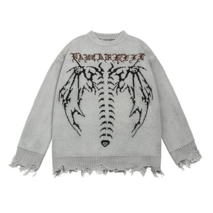 Y2K Bat Wings Cozy Knit Top - Trendy Summer Outfit for Retro Vibes