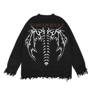 Y2K Bat Wings Cozy Knit Top - Trendy Summer Outfit for Retro Vibes