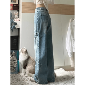 Y2K Bow Tie Jeans: Retro 90s Grunge Style for Trendy Summer Outfits