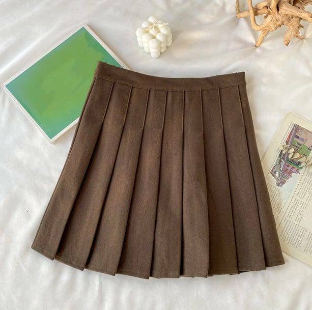 Y2K Brown College Skirt: Retro 90s Fashion for Trendy Summer Outfits