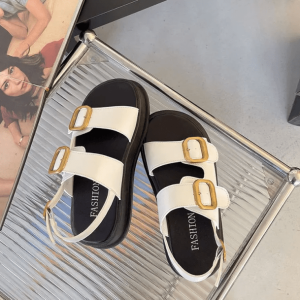 Y2K Buckle Platform Sandals for Retro Summer Outfits and Grunge Vibes