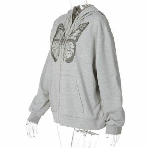 Y2K Butterfly Hoodie: Trendy Grunge Style for Summer Outfits