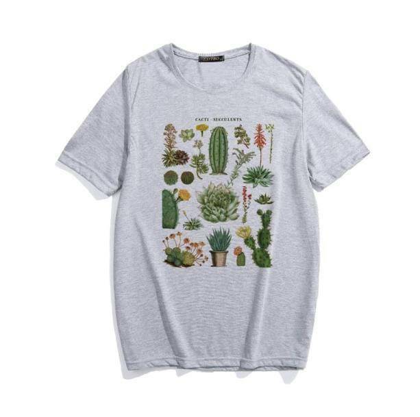 Y2K Cactus Succulents Graphic Tee - Retro Summer Outfit Essential