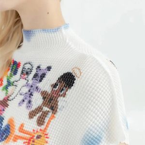 Y2K Cartoon Figures Printed Top for Trendy Summer Outfits