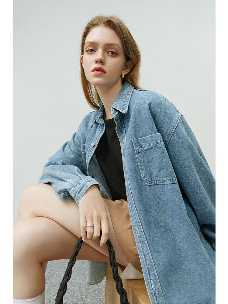 Y2K Casual Denim Shirt: Retro 90s Grunge Style for Effortless Summer Vibes