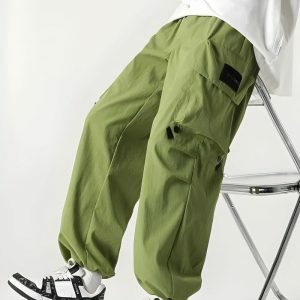 Y2K Casual Parachute Pants: Trendy 90s Grunge Summer Outfit