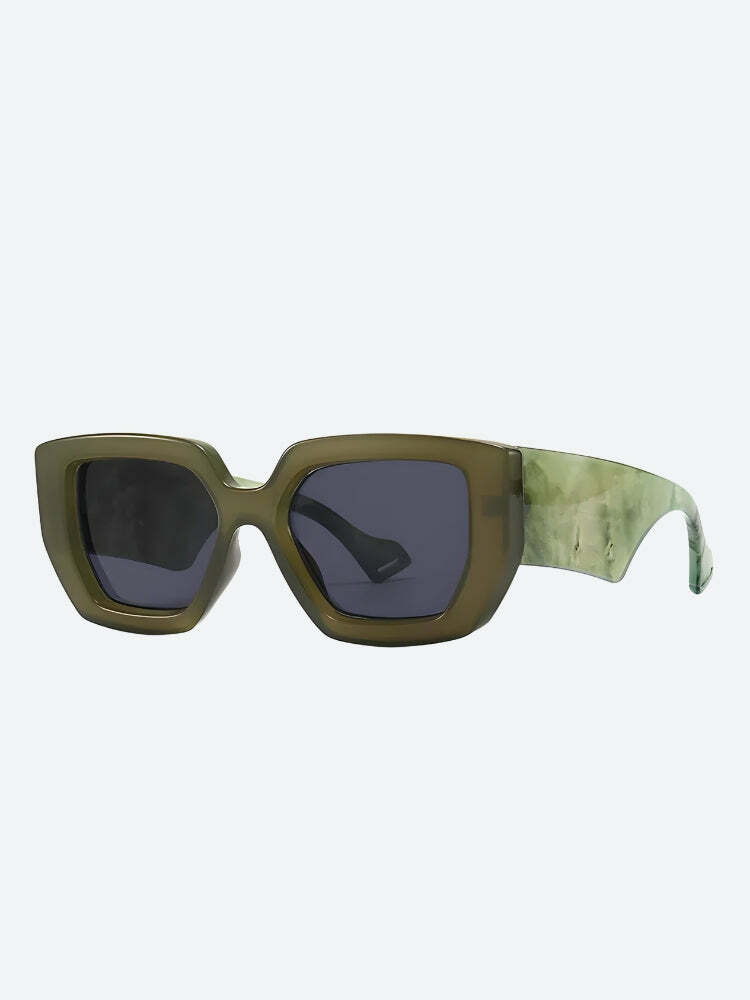 Y2K Casualcore Oversized Square Sunglasses for Retro Summer Vibes