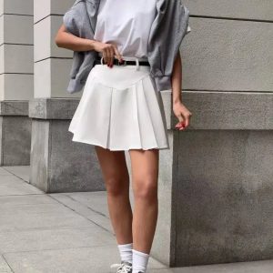 Y2K Casualcore Pleated Mini Skirt for Trendy Summer Outfits