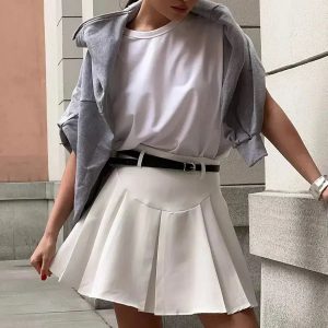 Y2K Casualcore Pleated Mini Skirt for Trendy Summer Outfits