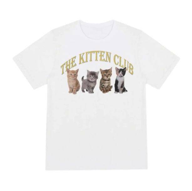 Y2K Cat Club Graphic Tee - Retro 90s Summer Outfit Essential