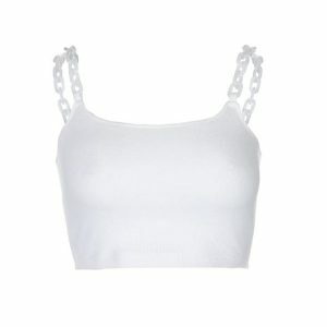 Y2K Chain Strap Top: Trendy Summer Outfit for Retro Vibes and Grunge Style